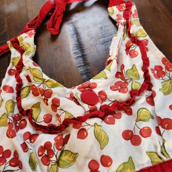 Cotton Apron Cherry Print - Picture 2 of 8